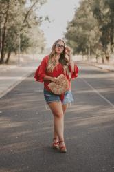 Lady in red; with Lookbook.