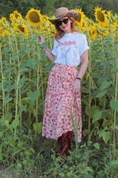 How to wear a maxi skirt in Summer, country style