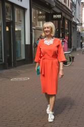 Orange dress and the Shopping Saturday girls