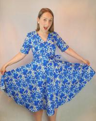 China blue McCall’s 6959 wrap dress