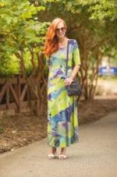 Soft Surroundings Saunterre Dress Palm Maxi