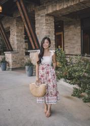 Two Ways to Wear a Floral Midi Skirt