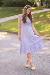 Lavender Eyelet Midi Dress