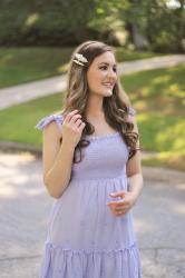 Lavender Eyelet Midi Dress