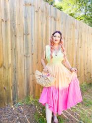 Lit Unicorns Pink hair and s/w/f midi dress