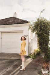 60's Inspired Sunflower Yellow Realisation Par Dress