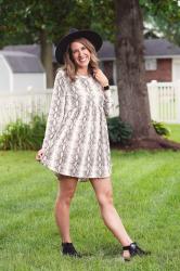 Thursday Fashion Files Link Up #271 – Accessorizing a Snakeskin Dress for the Fall
