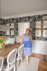 Navy Floral Dinning Room