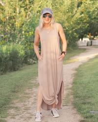 Maxi Dress + Sneakers Outfit