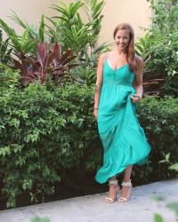 Emerald Maxi Dress for a Tropical Date Night