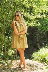 Olive ruffle dress