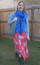 Printed Maxi Dresses With Colourful Scarves, Denim Jackets and Balenciaga Bags