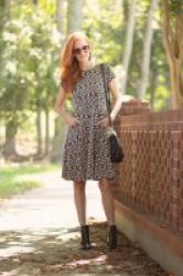 Karina Dresses – New Print for Fall- The Kate in Knit Print Hidden Jewel