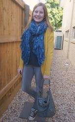 Weekday Wear Linkup! Colourful Cardigans, Scarves and Skinny Jeans Outfits With Balenciaga Day Bag