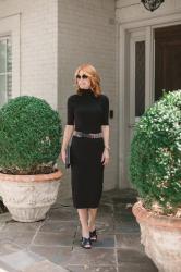 HOW TO STYLE A SIMPLE BLACK TURTLENECK DRESS
