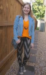 Two Ways To Wear Marigold Orange Tops With Skinny Jeans