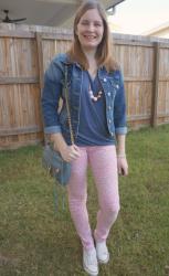 Spring Outfits: Skinny Jeans, Converse and 3/4 Sleeve tops