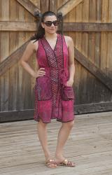{outfit} Edun Red Silk Printed Dress 