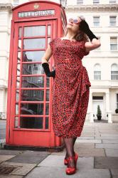 Retro Butterick 5880 in red leopard print