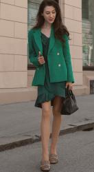 Over the Boring Beige Business Smart Outfits? Try Green!