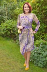 Snake Print Chiffon Dress – What To Wear To a Fall Wedding + Link Up