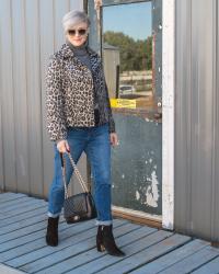leopard jackets and suede booties