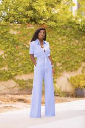 Chambray Button-Down Jumpsuit