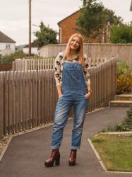 Ways to Style Dungarees: With 70s Style Shirt, Boots and Hair #iwillwearwhatilike