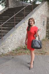 A Little Red Crepe Mini Dress in Chichester