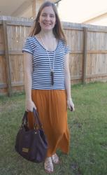 Weekday Wear Link Up : Striped Tees, Maxi Skirts and Marc By Marc Jacobs Fran Bag