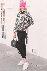 Black and White Leopard Print Jacket