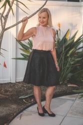 Holiday Style: Style A Flirty Jacquard Skirt