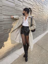 Trench coat & faux leather