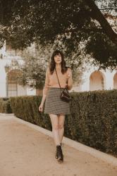 Schoolgirl Chic: A Houndstooth Mini Skirt and Cashmere Sweater