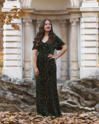 Emerald Velvet Dress