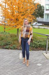 Fall Style: Plaid Poncho Sweater + Suede Booties