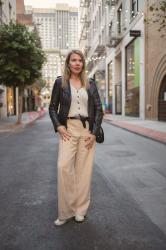 What to wear with wide-leg khakis