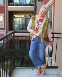 Floral Top with Lace Cardigan~Style Imitating Art:  19th Century Cap