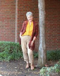 Fringed Cardigan & Khaki Pants~Style Imitating Art