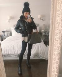 Combat Boots + Cropped Puffer Jacket