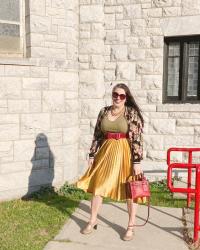 Inspired by Ephemera: Yellow Velvet Skirt and Bomber Jacket