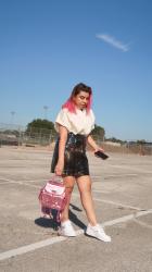 Styling an Iridescent Skirt by Armani Exchange