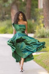 Emerald One Shoulder Dress