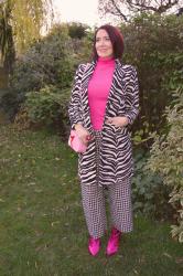 Zebra Print and Houndstooth With Bright Pink + Style With a Smile Link Up
