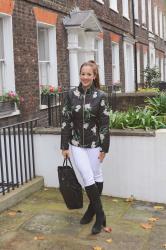 Winter Chic in a Floral Quilted Jacket