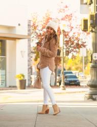 Winter Neutrals + Chunky Knit Beanie