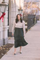 Velvet Skirt Outfits For The Holidays + PayPal Cash Giveaway