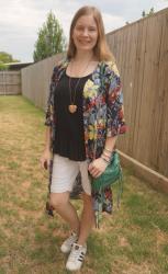 Subtle Red and Green Festive Summer Floral Duster Outfits