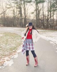 Inspired by Confessions of a Montreal Styling Diva: Creative Styling of a Plaid Wrap Scarf