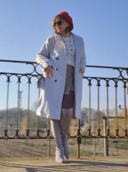 Look tout doux avec mon long manteau crème !